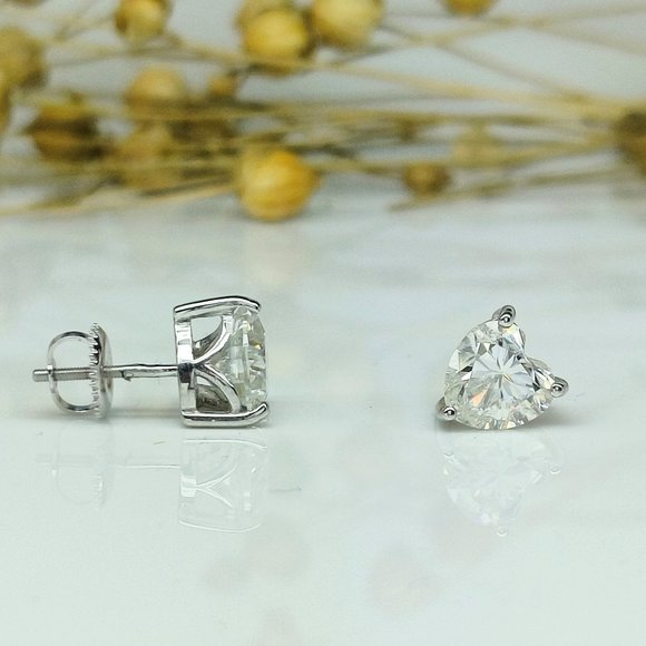 2.50 Ct Marquise Cut Prong Set Moissanite Stud Earring - Picture 2 of 4